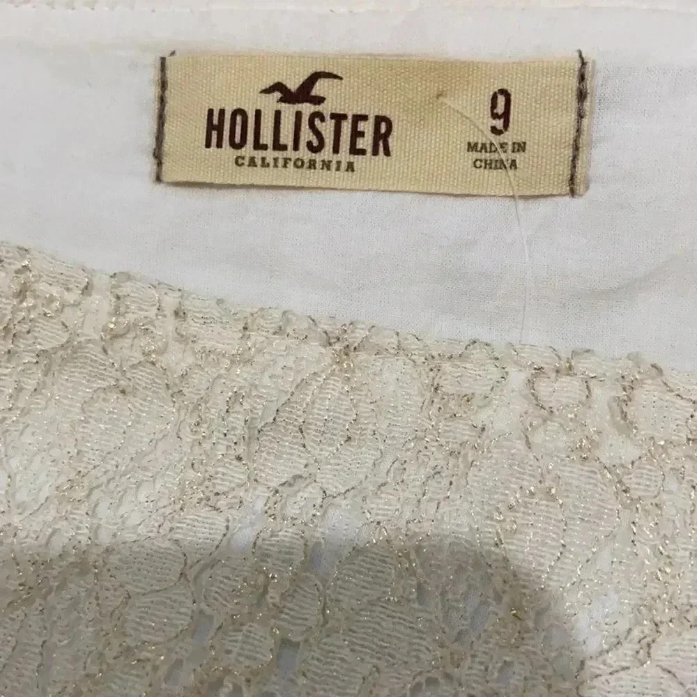 Hollister skirt, size 9, ivory and gold thread lace over white linings - Picture 10 of 10